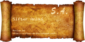 Sifter Anikó névjegykártya